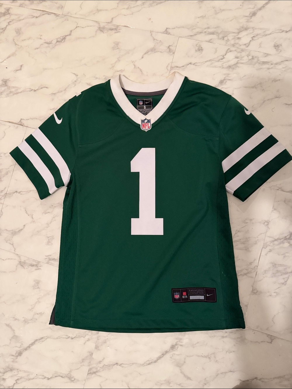 Nike Green and White Football Jersey #1